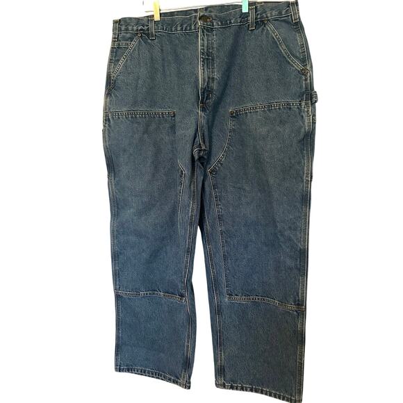 Carhartt Loose Dungaree Fit Double-Front Washed Logger jeans B73DST size 42x30 - Picture 1 of 5